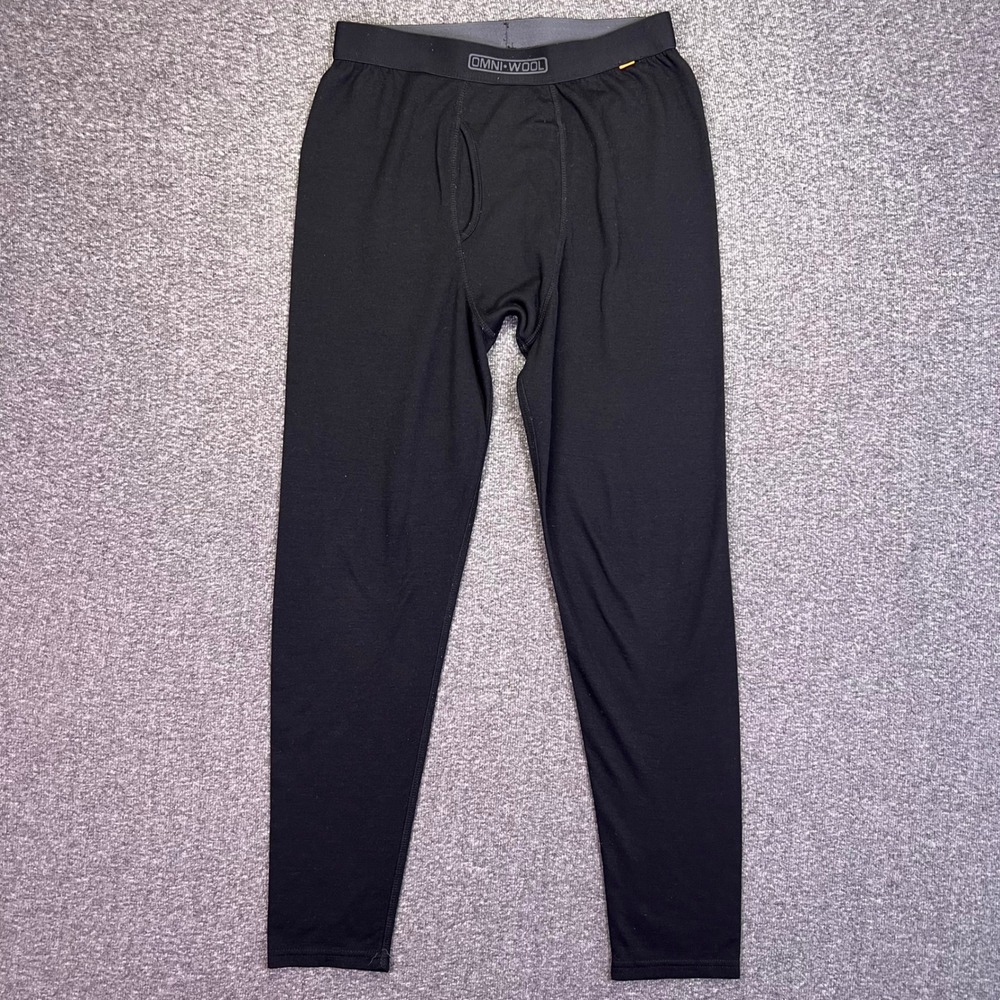 Omni-Wool Thermal Pants Mens 29x27 Black Base Layer Winter Wool Blend Long Johns